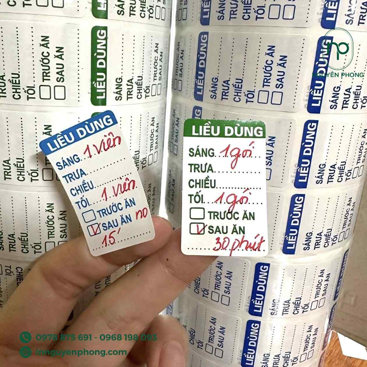 Mẫu in tem chia liều cho nhà thuốc